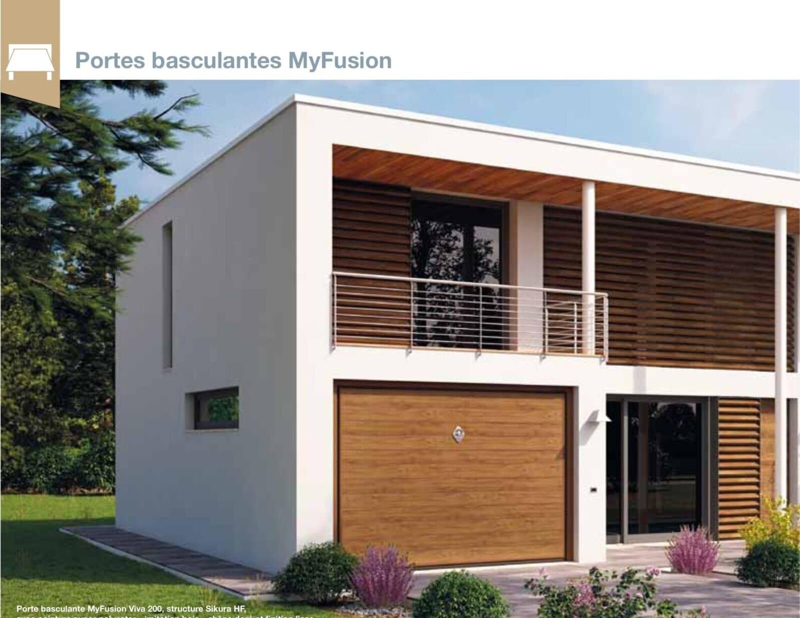 Porte de garage basculante Ballan MyFusion VIVA imitation bois